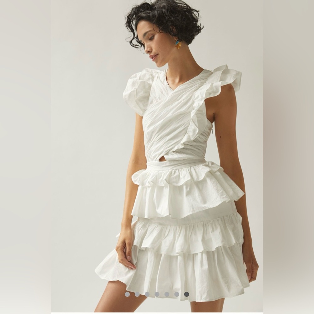 Ruffled halter Mini Dress. NWT! Size L.